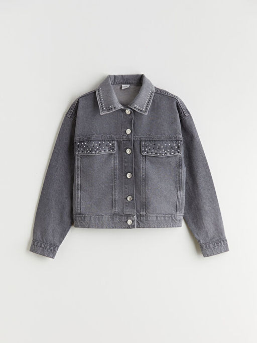 Ta?l? K?z ?ocuk Jean Ceket