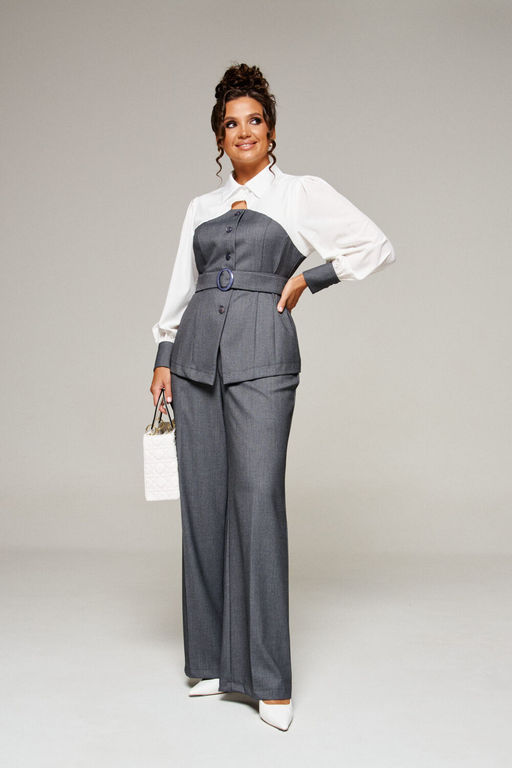 Костюм Beautiful Free 6377-Р белый/серый - Beautiful&free фото 10