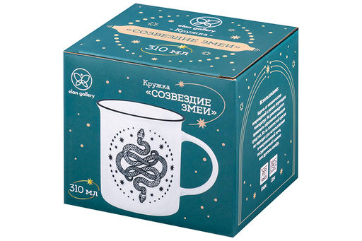 Кружка 310 мл 11,5*8,5*9 см Созвездие змеи белая, NEW BONE CHINA - Elan gallery фото 7