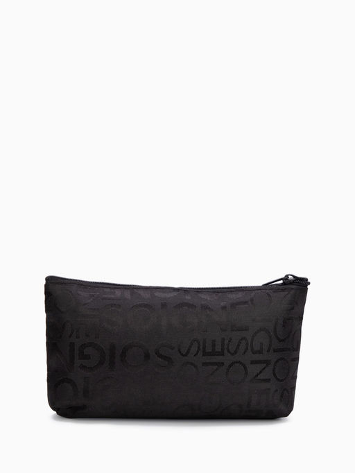 Цена за 2 шт. Косметичка-пенал на молнии, маленькая, с буквами, чёрная