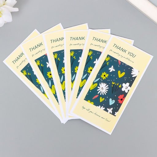 Наклейка - открытка бумага Спасибо. Ночная полянка, набор 50 шт., 10?5 см