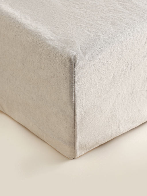 Простыня на резинке 2-спальная SL Home Linen collection, 180200+30 см, серая, полулён - Sima-land home фото 9