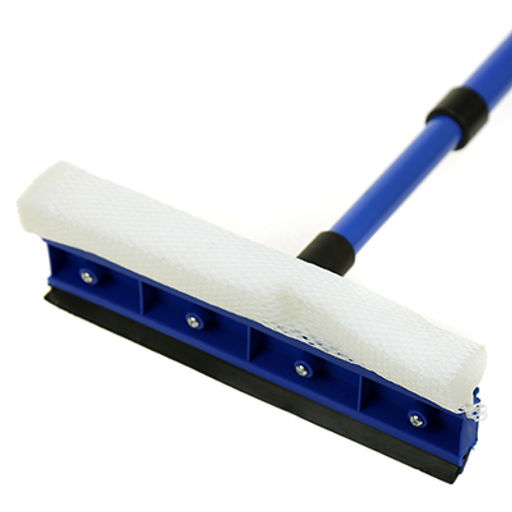 Окномойка 19см, с резинкой, с губкой, рукоятка металлическая, окрашенная, раздвижная 46-74см (Китай)