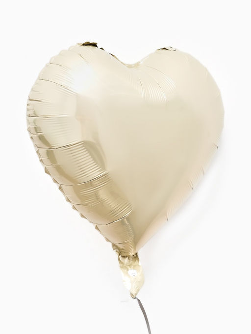 Цена за 2 шт. Воздушные шары фольгированные 17" "Сердце" цвет молочный сатин, набор 5 штук