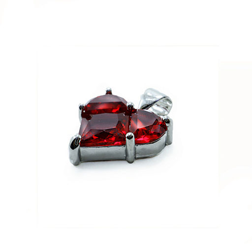 Подвеска Сердечко Red-silver чешское стекло с алмазной огранкой