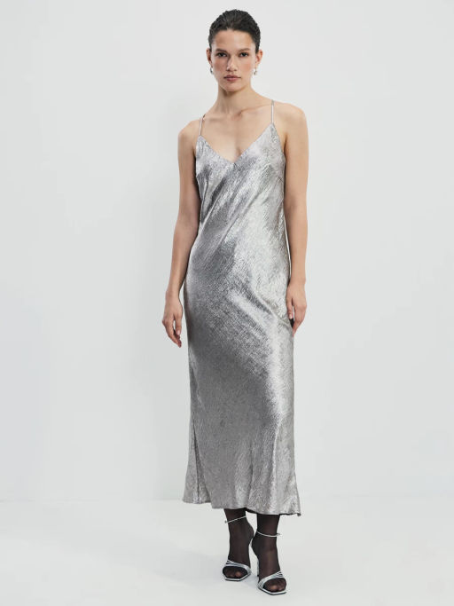 Платье миди из блестящей ткани / Zarina  фото 4