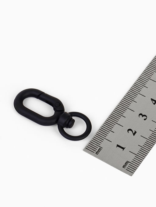 Цена за 2 шт. Карабин Овал с кольцом 3.8?1.7?0.45 см (набор 3 шт.), матовый чёрный