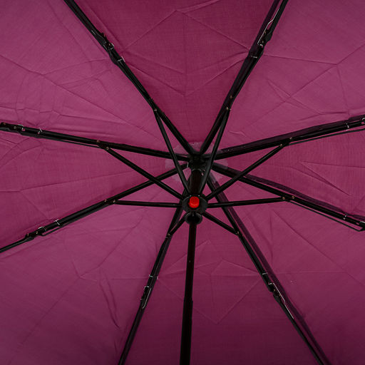 Зонт механический Моно плащевка, 8 лучей, д/купола 98см, 3 сложения, 24см в сложенном виде, пластмассовая ручка, баклажановый, 230гр (Китай) - Домашняя Мода фото 4