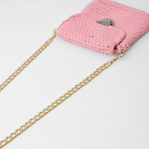 Цена за 2 шт. Цепочка для сумки, с карабинами, металлическая, плоская, 18×13 мм, 120 см, цвет золотой