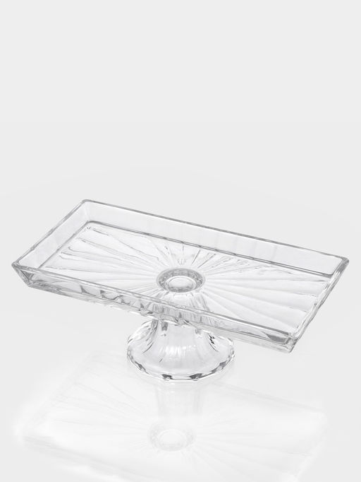 Блюдо «Шубница». 27.4×14×10 см, на ножке, стекло, прозрачная