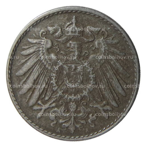 Монета 5 пфеннигов 1919 года A Германия