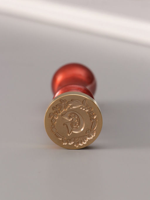 Печать для сургуча с пластиковой ручкой «Венок с буквой G», 2.5×2.5×6.3 см