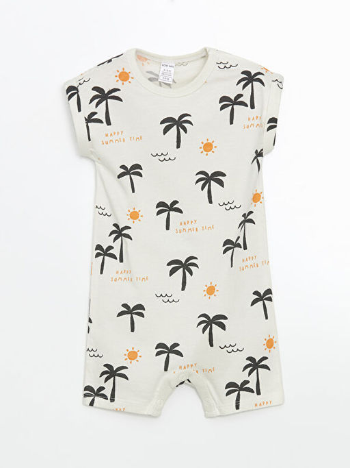 Bisiklet Yaka Bask?l? Erkek Bebek Tulum