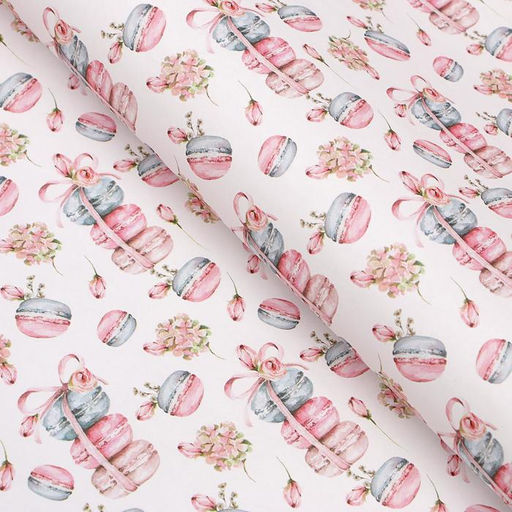 Цена за 10 шт. Бумага упаковочная крафт Макаруны, 50 х 70 см - UPAK LAND фото 2