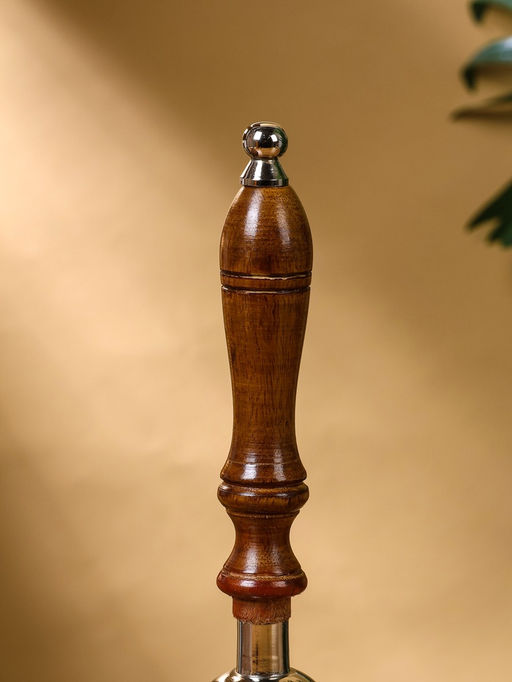 Колокольчик «Серебряный звон», 8×8×24 см, алюминий, с деревянной ручкой