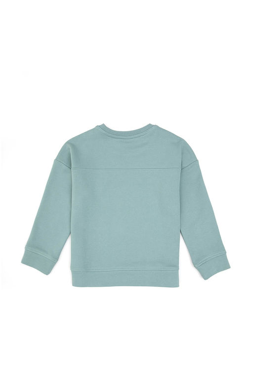 K_z _ocuk Mint Simli Bask_ Detayl_ Bisiklet Yaka Basic Sweatshirt Sepette S_rpriz _ndirim - U.s. polo assn фото 2