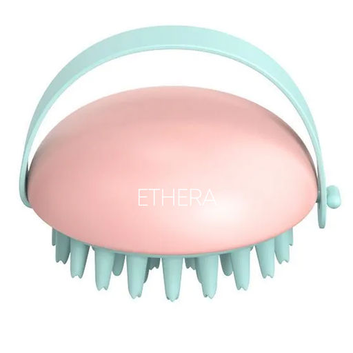 ETHERA Массажная силиконовая щётка для мытья головы, розовый  фото 7