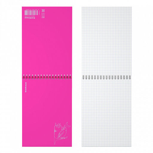 Цена за 4 шт. Блокнот с пластиковой обложкой на спирали ErichKrause Silhouette, розовый, A5, 80 листов, клетка фото 2