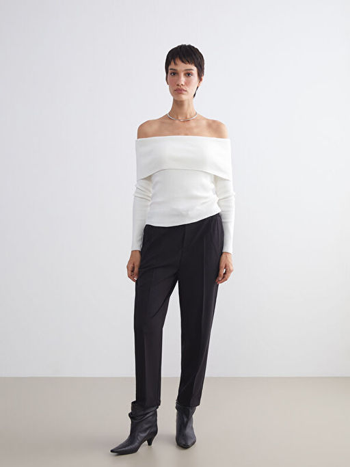 Kay?k Yaka Kad?n Triko Kazak