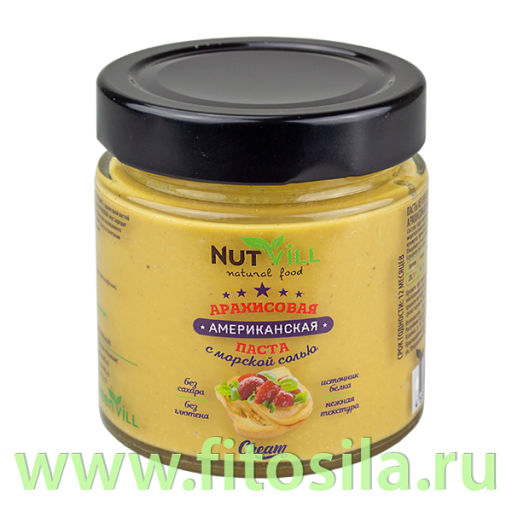Паста арахисовая с кусочками арахиса и морской солью, Nutvill, 180г [GREENVILL]  фото 2