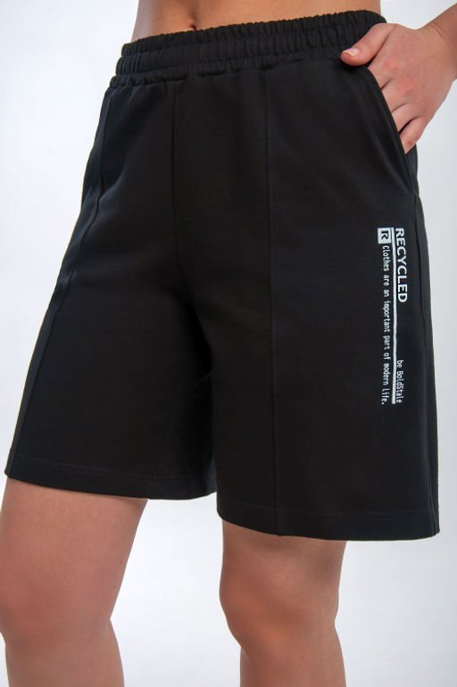 Арт. 2369 Костюм женский с шортами 42-50 (5 шт) Цвет:верх-черный,низ-черный - Калинка фото 7