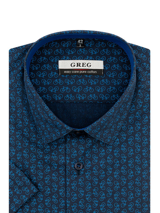 Сорочка мужская короткий рукав GREG 223/201/9152/Z/1p