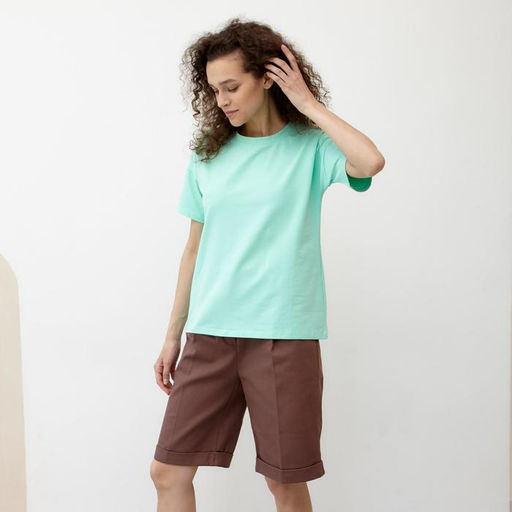 Футболка женская Basic line, цвет мятный, р-р 42