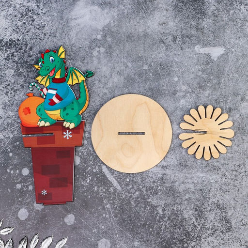 Салфетница деревянная Доляна Дракоша с леденцом, символ года 2024, 221010 см  фото 4