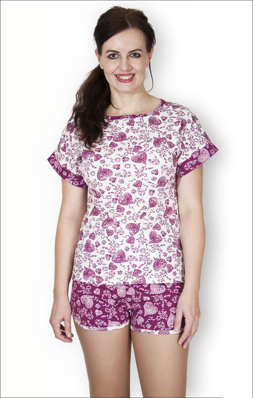 Пижама с шортами (00305, бордо)