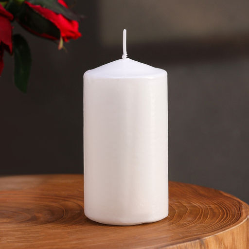 Свеча-цилиндр, 5×10 см, набор 2 шт., белая