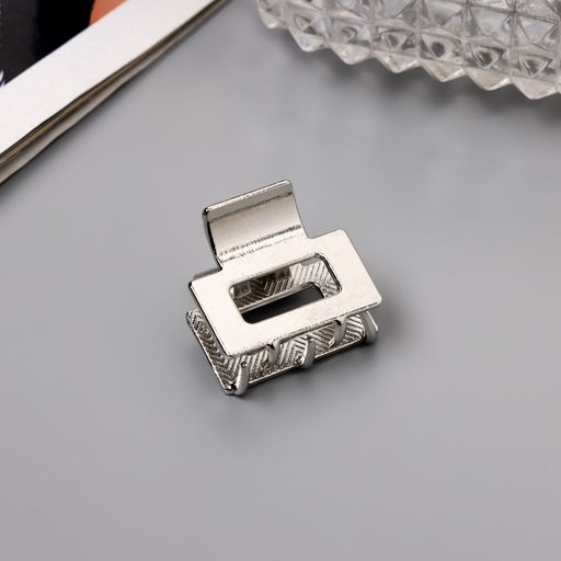 Цена за 6 шт. Крабик для волос «Брианна», прямой, 2.5 см, серебро