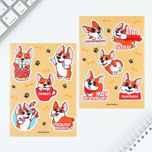 Цена за 2 шт. Подарочный набор, блокнот А6, 32 листа, наклейки, магнитные закладки «Для тех, у кого лапки»