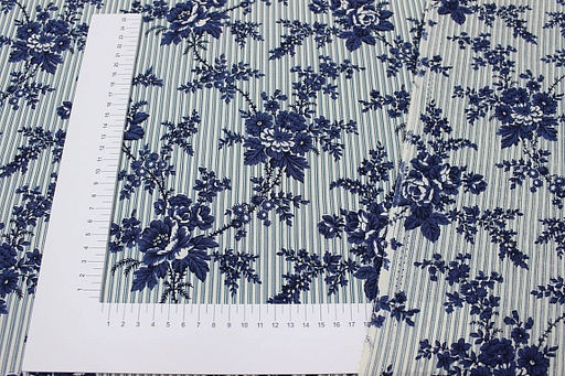 Импорт. хлопок Ренессанс цв.джинс, ш.1.48м, хлопок-100%, 110гр/м.кв - Купава фото 4