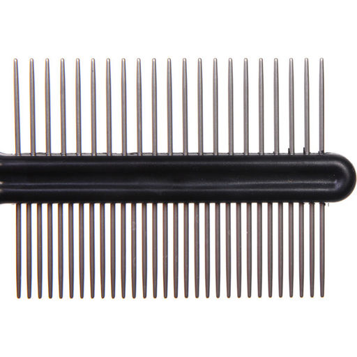 Цена за 2 шт. Расческа - гребень двухсторонняя для животных "ПРЕМИУМ - МОЙ БРО", прорезиненная ручка, цвет серый/черный, 5.2*21.5см