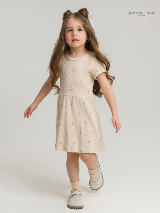 Платье Лето лапша кофейные сердечки