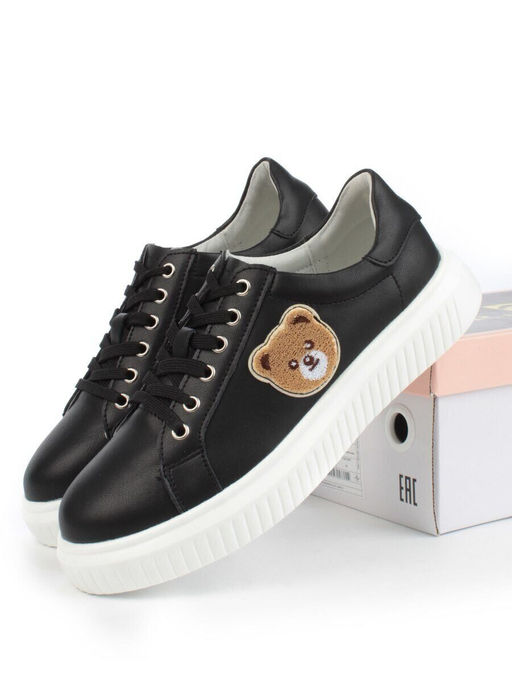 05-SD12-3D BLACK Кроссовки женские (натуральная кожа)