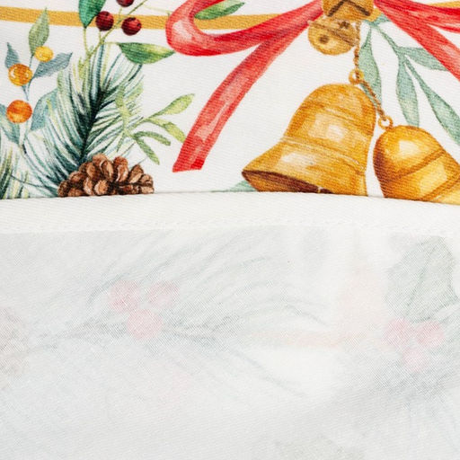 Скатерть новогодняя «Этель» Christmas bells, d=220±3 см с ГМВО, 100% хлопок, саржа 190 г/м²