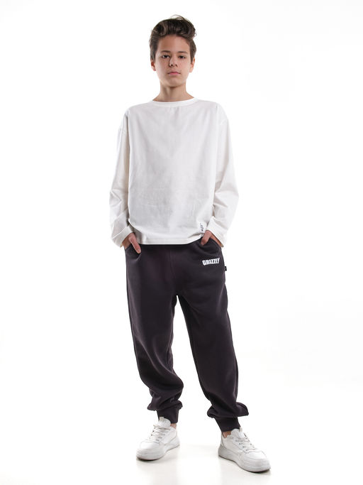 Брюки для мальчика штаны спортивные 22-7682 темный графит - Mini maxi фото 18
