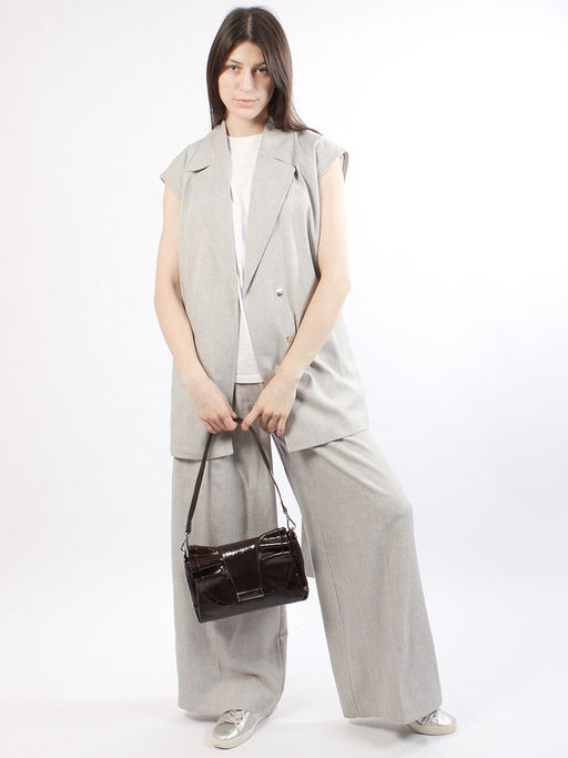 LACCOMA сумка Y2407-2-коричневый натуральная кожа полиэстер  фото 2