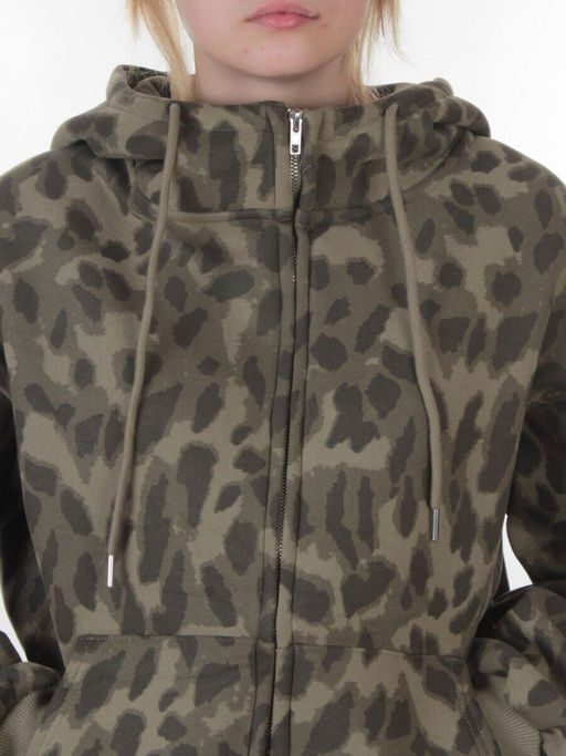 869-3 GREEN/LEOPARD Костюм спортивный зимний женский (95% хлопок, 5% полиэстер)