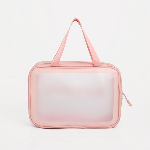 Косметичка-сумка на молнии для бассейна, большая, с ручками, с принтом Washbag, розовая - Simaland фото 2