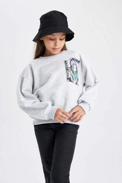 Толстовка с круглым вырезом для девочек Winx Club - Defacto фото 5