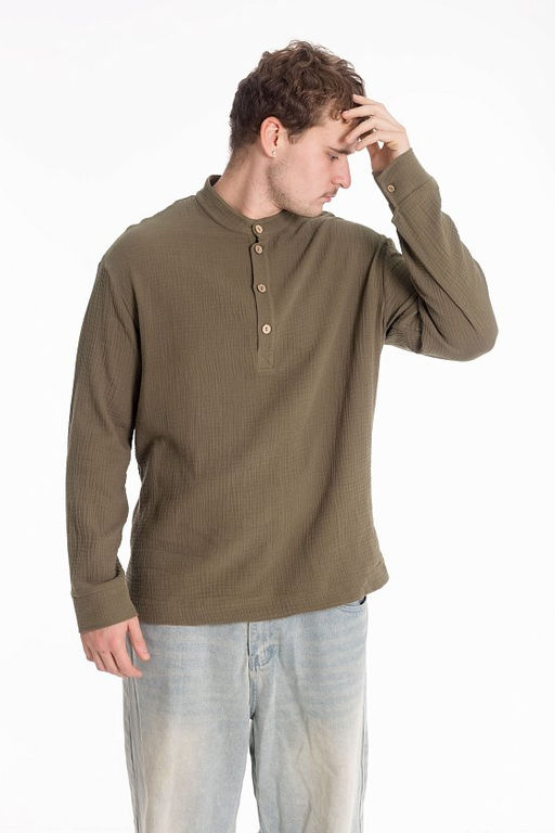 Рубашка М125001х хаки - Елена фото 5