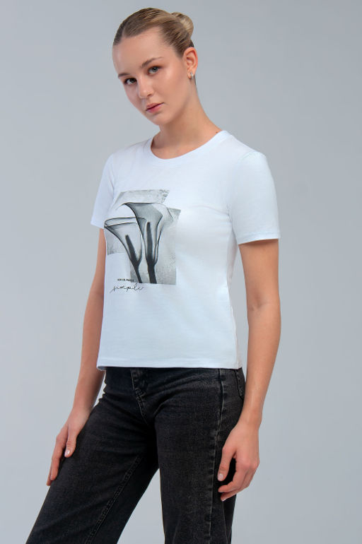 Арт. 3748 Футболка женская 42-50 (5 шт) Цвет:белый - Калинка фото 7