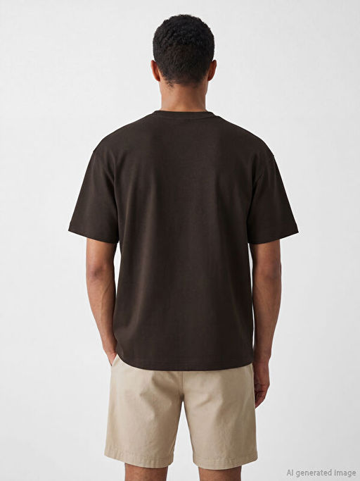 %100 Pamuk Loose Fit Basic Soft Touch Ti??rt - Waikiki фото 3