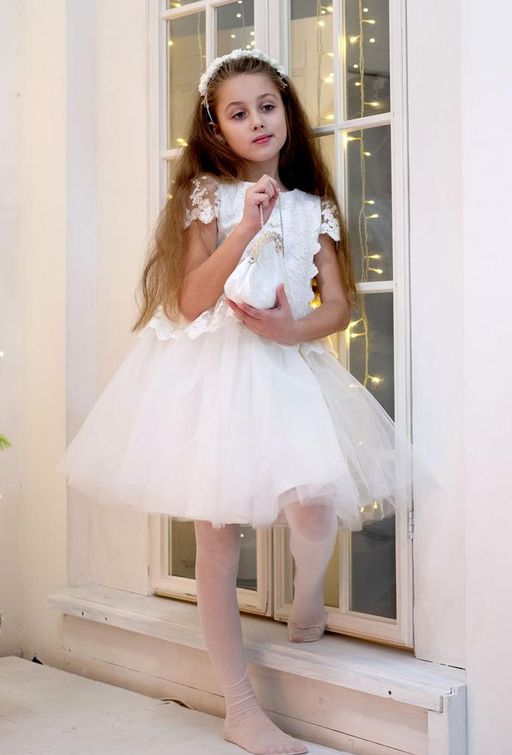 платье для девочки А21-2 Эйра молочный атлас - Etoelf фото 3