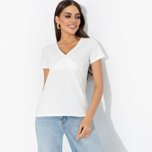 Футболка из трикотажа-лапша Женственность без границ (white)