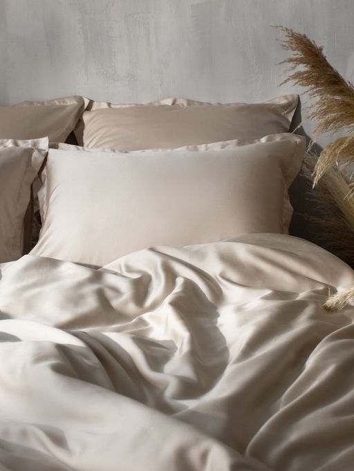 Наволочка SL Home Tencel, 50×70+3 см, бежевая, тенсель, эвкалиптовое волокно 100%