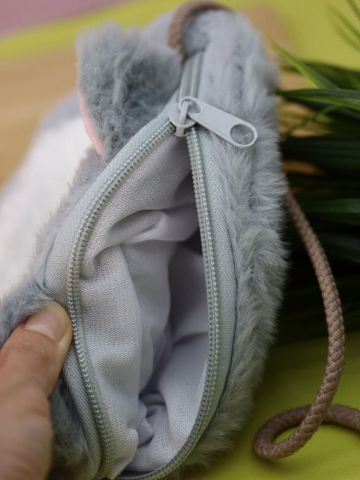 Сумочка плюшевая "Cute cat", grey (16*14 см)