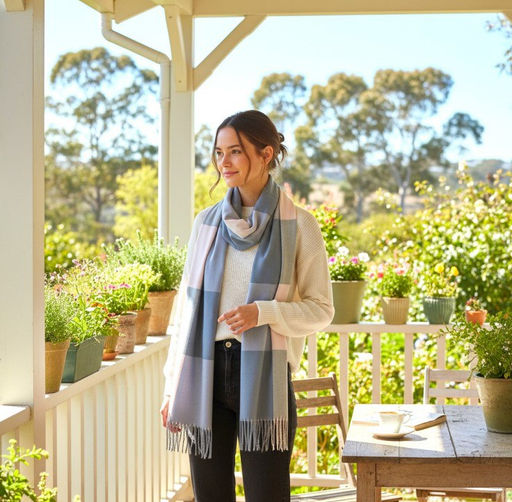 Палантин в клетку из кашемира, мультицвет - Greta фото 4